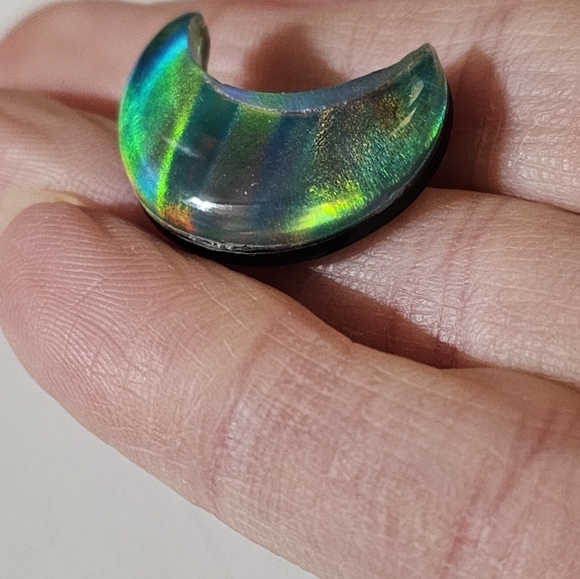 Stunning Certified Fire Opal Doublet Moon Cabachon 🌙 - Picture 5 of 7
